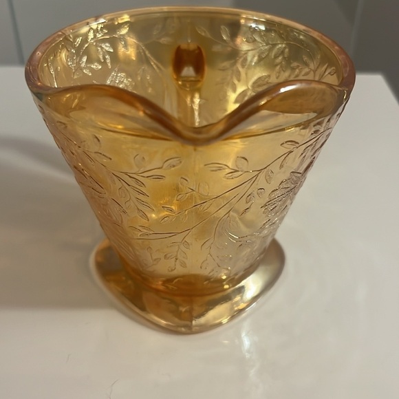 Vintage Peach carnival glass cream and sugar set - Picture 4 of 8
